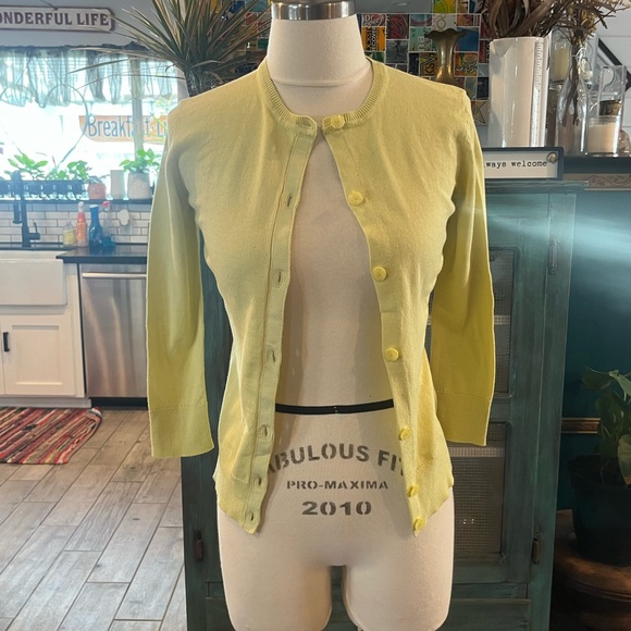Yellow Button-Up Cardigan - Picture 1 of 2